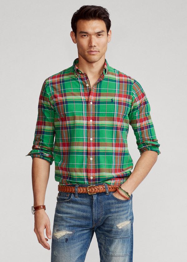 Men's Polo Ralph Lauren Classic Fit Madras Shirts | 483025LJZ